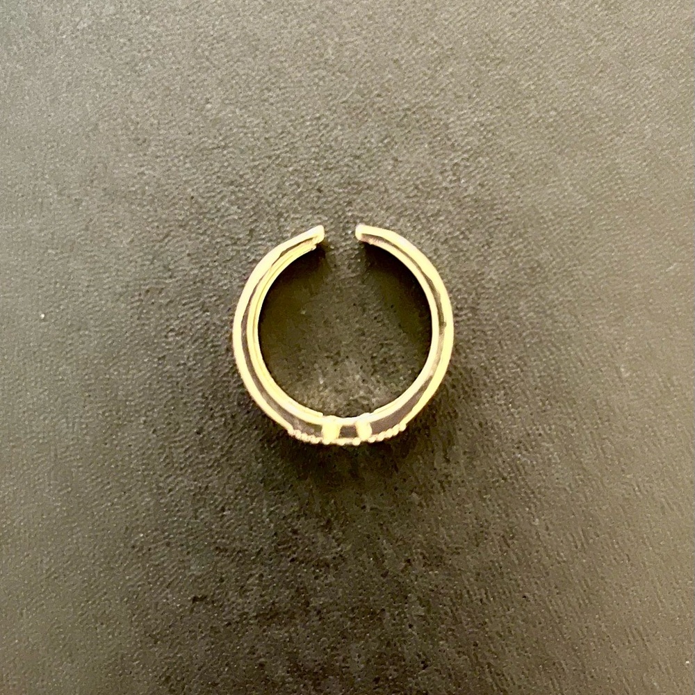 H Orange and Gold Plated Ring w/Rhinestones - Picture 3 of 4